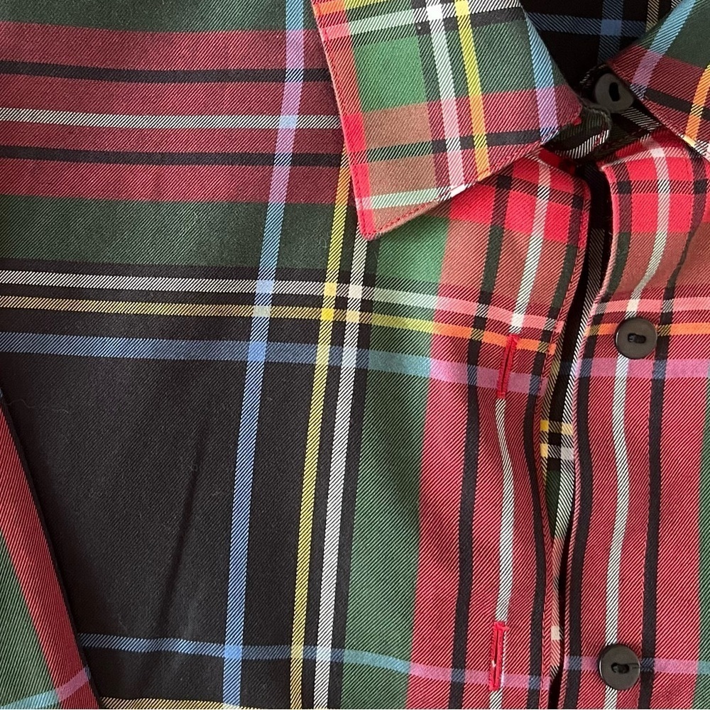 Foxcroft Holiday Plaid Oxford button down - Picture 3 of 9